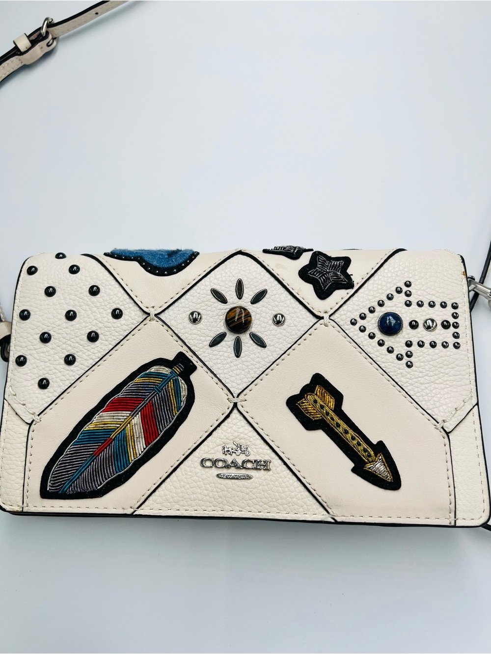 Coach Embellished Canyon Quilt Foldover Crossbody Bag - Picture 3 of 10
